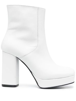 P.A.R.O.S.H. platform leather ankle boots - White