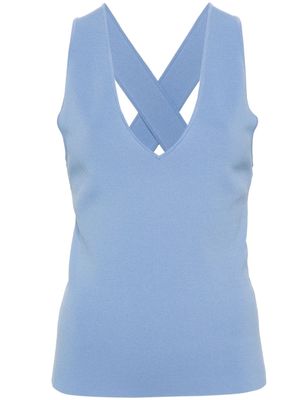 P.A.R.O.S.H. plunging V-neck knitted top - Blue