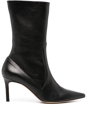 P.A.R.O.S.H. pointed-toe 80mm leather ankle boots - Black