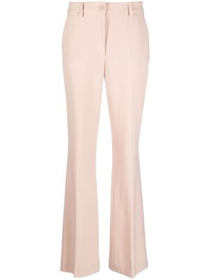 P.A.R.O.S.H. pressed-crease textured flared trousers - Pink