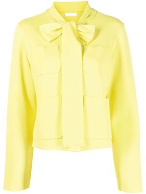 P.A.R.O.S.H. pussy-bow cardigan - Yellow