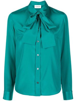 P.A.R.O.S.H. pussy-bow collar blouse - Green