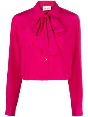 P.A.R.O.S.H. pussy-bow cropped shirt - Pink