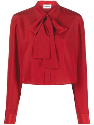 P.A.R.O.S.H. pussy-bow cropped shirt - Red