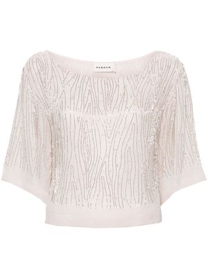 P.A.R.O.S.H. Remma beaded-trim blouse - Pink
