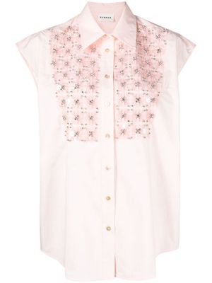 P.A.R.O.S.H. rhinestone-embellished cotton shirt - Pink