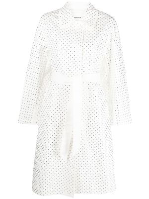 P.A.R.O.S.H. rhinestone-embellished cotton trench coat - White