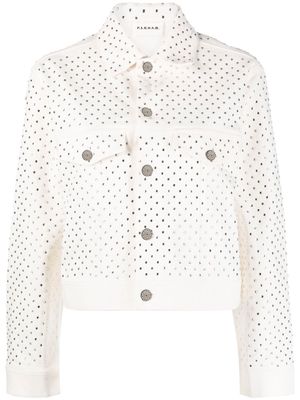 P.A.R.O.S.H. rhinestone-embellished denim jacket - White