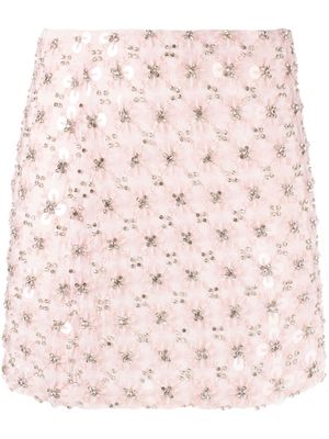P.A.R.O.S.H. rhinestone-embellished mini skirt - Pink