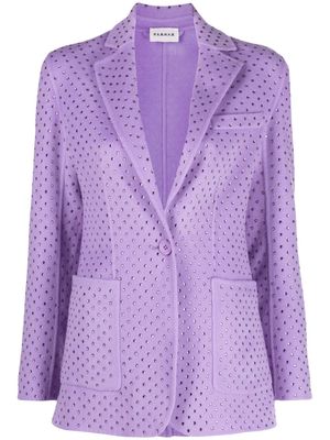 P.A.R.O.S.H. rhinestone-embellished wool blazer - Purple