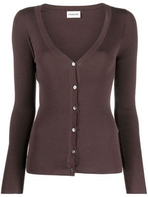 P.A.R.O.S.H. ribbed cotton-blend cardigan - Brown