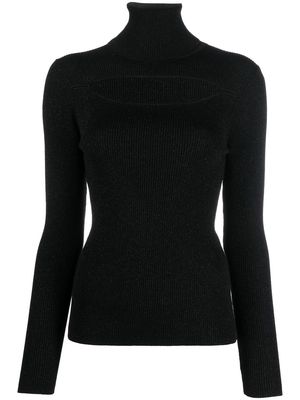 P.A.R.O.S.H. ribbed-knit cut-out jumper - Black