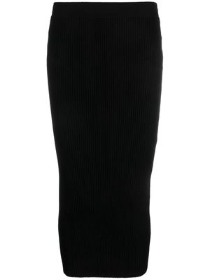 P.A.R.O.S.H. ribbed-knit midi skirt - Black