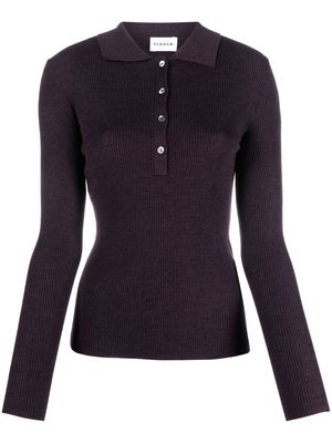 P.A.R.O.S.H. ribbed-knit polo top - Purple
