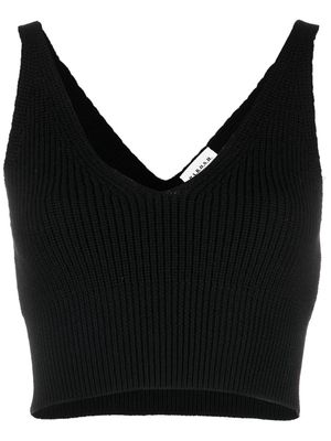 P.A.R.O.S.H. ribbed-knit V-neck vest top - Black