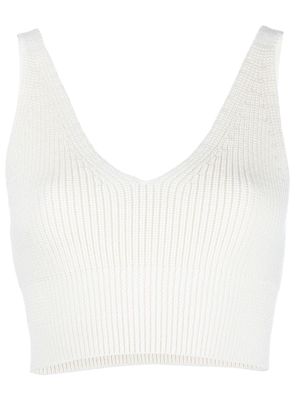 P.A.R.O.S.H. ribbed-knit V-neck vest top - White