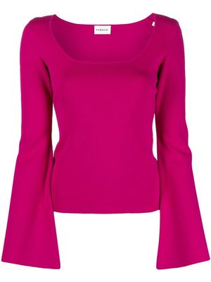 P.A.R.O.S.H. Roma flared-sleeve knitted top - Pink