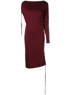 P.A.R.O.S.H. ruched asymmetric knit dress - Red