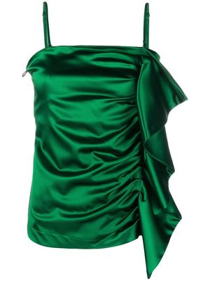 P.A.R.O.S.H. ruched ruffle-detail camisole - Green