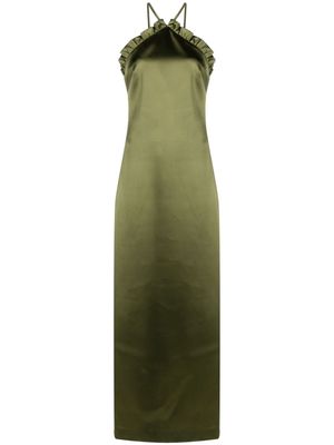 P.A.R.O.S.H. ruffled halterneck dress - Green