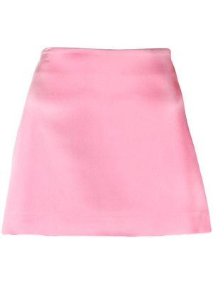 P.A.R.O.S.H. satin-finish A-line miniskirt - Pink