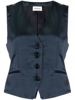 P.A.R.O.S.H. satin-finish buttoned vest - Green