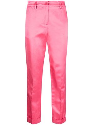 P.A.R.O.S.H. satin-finish cropped trousers - Pink