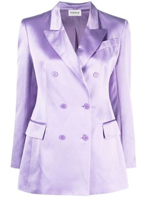 P.A.R.O.S.H. satin-finish double-breasted blazer - Purple