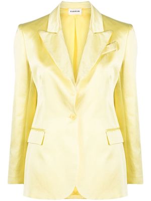 P.A.R.O.S.H. satin-finish single-breasted blazer - Yellow