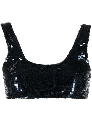 P.A.R.O.S.H. sequin cropped bralette top - Blue