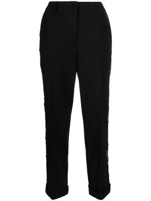 P.A.R.O.S.H. sequin-detail tapered-leg trousers - Black