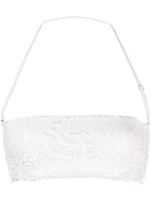 P.A.R.O.S.H. sequin-embellished bandeau top - White