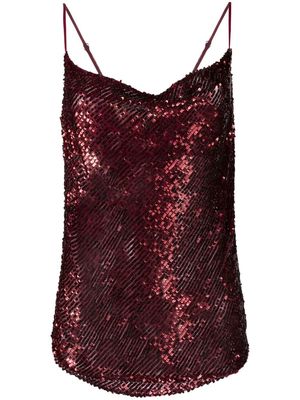 P.A.R.O.S.H. sequin-embellished camisole top - Red