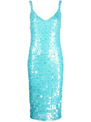 P.A.R.O.S.H. sequin-embellished midi dress - Blue