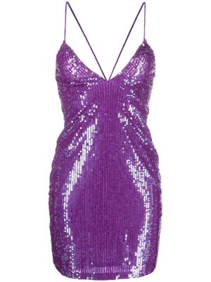 P.A.R.O.S.H. sequin-embellished mini dress - Purple