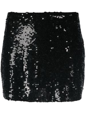 P.A.R.O.S.H. sequin-embellished mini skirt - Black