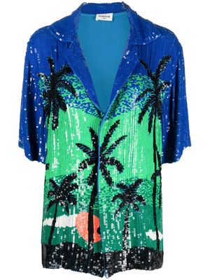 P.A.R.O.S.H. sequin-embellished short-sleeve shirt - Green