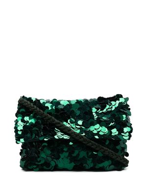 P.A.R.O.S.H. sequin-embellished shoulder bag - Green