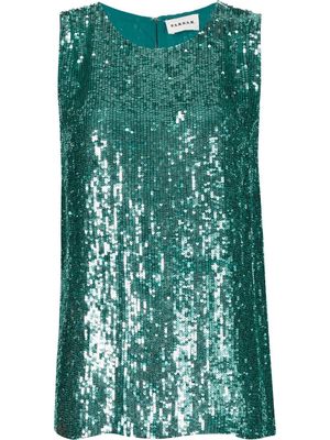 P.A.R.O.S.H. sequin embellished sleeveless blouse - Green