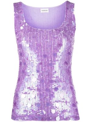 P.A.R.O.S.H. sequin-embellished sleeveless midi dress - Purple
