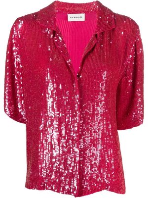 P.A.R.O.S.H. sequin-embellished spread-collar shirt - Pink