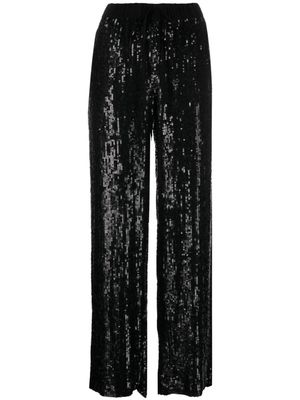 P.A.R.O.S.H. sequin-embellished straight-leg trousers - Black