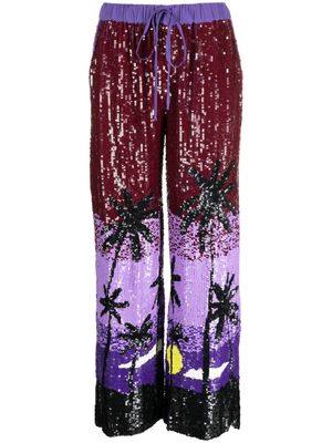 P.A.R.O.S.H. sequin-embellished trousers - Purple
