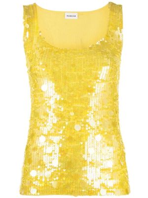 P.A.R.O.S.H. sequin-embellished U-neck vest - Yellow