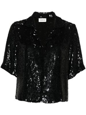 P.A.R.O.S.H. sequin-embellished V-neck shirt - Black