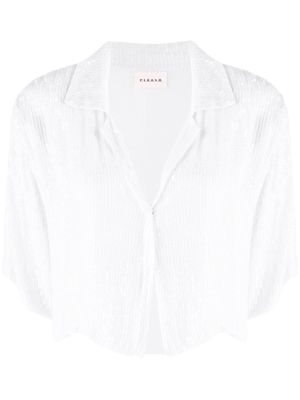P.A.R.O.S.H. sequin-embellished V-neck shirt - White