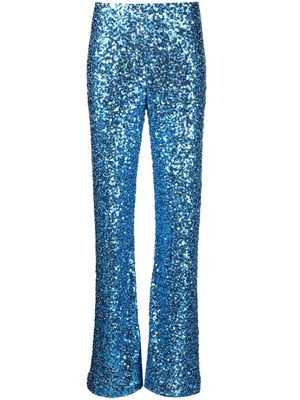 P.A.R.O.S.H. sequin-emebllished wide-leg trousers - Blue