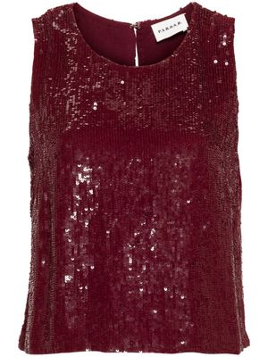 P.A.R.O.S.H. sequin sleeveless top - Red