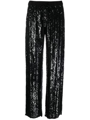 P.A.R.O.S.H. sequin straight-leg trousers - Black