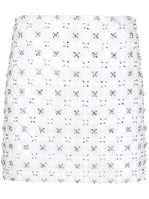 P.A.R.O.S.H. sequined A-line miniskirt - White